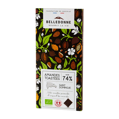 Tablette noir 74% amandes bio - 1