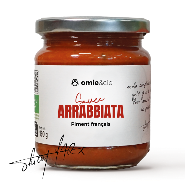 Omie -- Sauce arrabbiata bio (tomates et piment du sud) - 190 g