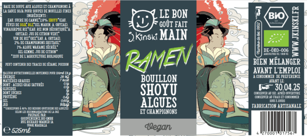 J.Kinski -- Bouillon shoyu algue champignon bio (vegan) - 525mL